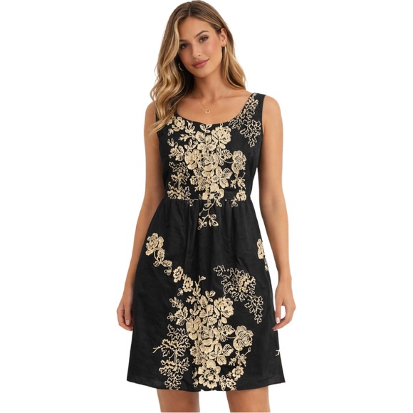 J. Crew Dresses & Skirts - J.Crew Dark Grey Embroidered Floral Dress Sleeveless Cotton Mini Size 0 🤎 Cotton